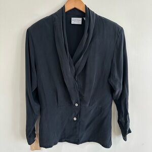 Nordstrom Black Draped Blouse Jacket